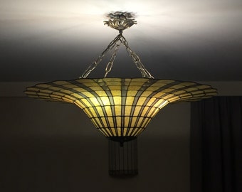 Vintage Lamp, Ceiling Lamp, Vintage Lampshades, Stained Glass Light, Stained Glass Shades, Vintage Lamp Shade, Pendant Light, Chandelier
