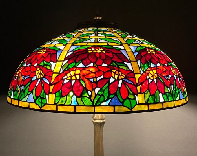 22" Double Poinsettia Tiffany lamp