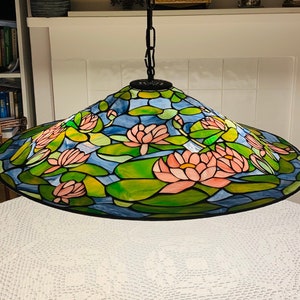 Louis Comfort Tiffany, Ten-light, Drop Cluster Pond Lily Table Lamp