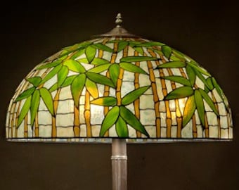22" Bamboo, Tiffany lamp, Bamboo Lamp, Table Lamp, stained glass Lamp, floor lamp, bamboo light, bamboo lampshade, Bamboo pendant light,