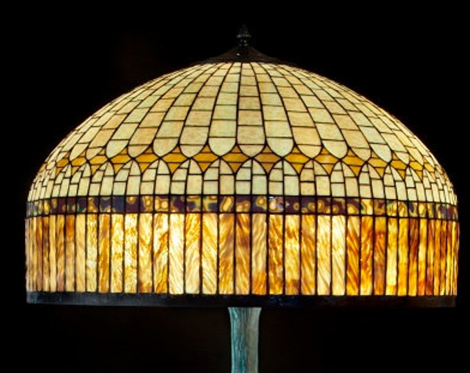 24" Curtain Border Tiffany Floor Lamp, Tiffany Lamp, Floor Lamp, Art deco Lamp, Lamp Mid Century, Vintage lamp, Floor Lamp Shade, Floor lamp