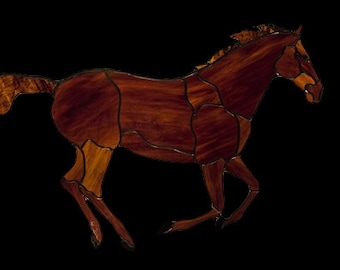 Stained Glass Window Panel, Stained Glass Horse, Horse Decor, Horse Art, Horse Decorations, Horse Design