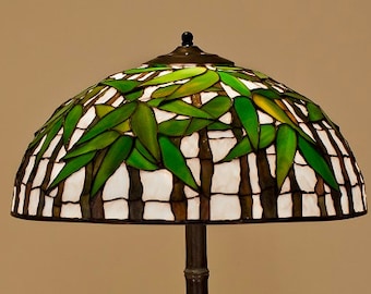 16インチ竹、ティファニーランプ、竹ランプ、テーブルランプ、ステンド