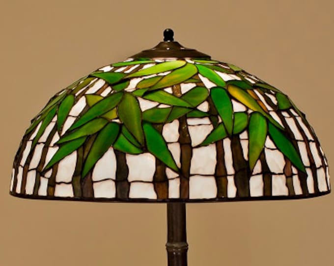 16" Bamboo, Tiffany lamp, Bamboo Lamp, Table Lamp, stained glass Lamp, floor lamp, bamboo light, bamboo lampshade, Bamboo pendant light,