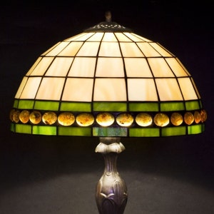 Tiffany Lamp, Bedside Lamp, Stained Glass Lamp, Amber Glass Lamp, Bedroom Lamps, Bedroom Lights, Bedroom Lighting, Library Lights image 1