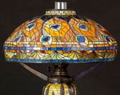 Peacock Mosaic Lamp, Stained Glass Lamp, Tiffany Lamp, Oil Lamps, Peacock Lamp, Bespoke Glass, Lamp, Table Lamp, Desk Lamp, Peacock lamp