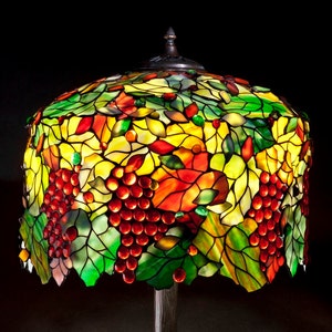 Grapevine Tree, Stained Glass Lamp, Tiffany Lamp, Stained Glass Light, Table Lamp, Bedside Lamp, Lamp Stand, Lamp Bases, Grapevine Balls image 1