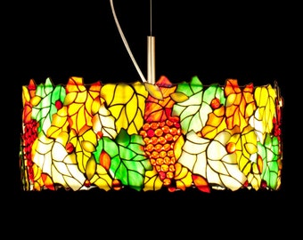 Tiffany leaf pendant lamp