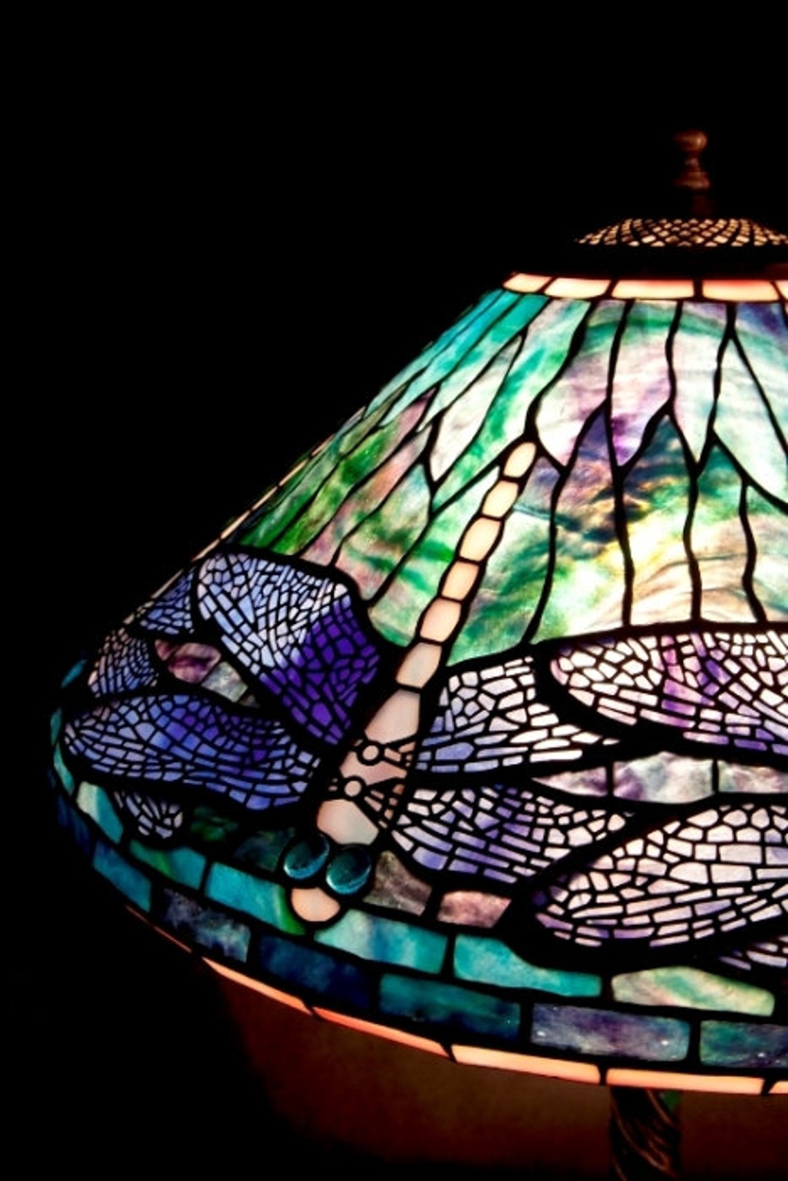 16 Dragonfly Lamp Stained Glass Tiffany Lamp Desk Etsy