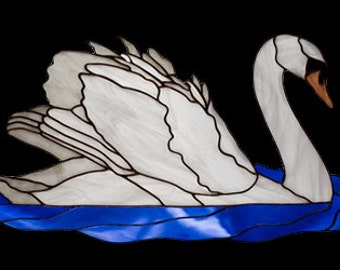 Swan Decor, Suncatcher, Window Decor, Swan Design, Bird Suncatcher, Stained Glass Hanging, Window Decor, Stained Glass Swan