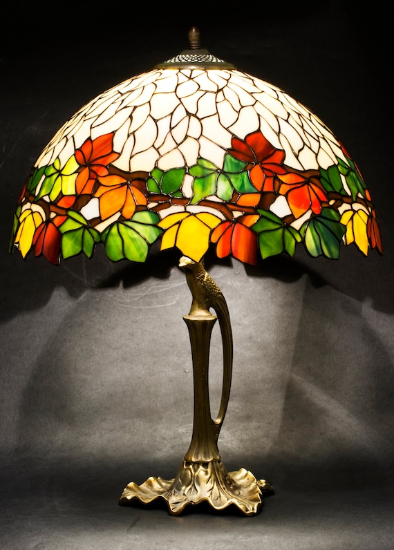 LampeLit LightTableChâtaignierTiffany LampesEn Lampe VitrailChevetVitrail De Verre zVMqUSp