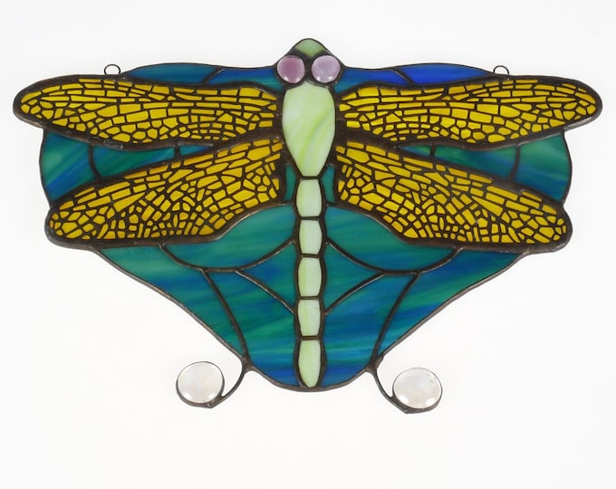 Dragonfly Stained Glass, Suncatcher, Dragonfly Suncatcher, Stained Glass, stained glass butterfly, Stained Glass panel, stained glass window