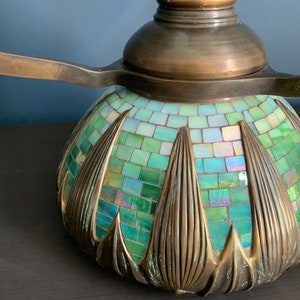 Handmade Mosaic Lamp Base: Arrowroot Urn, Bronze Finish (16") image 7