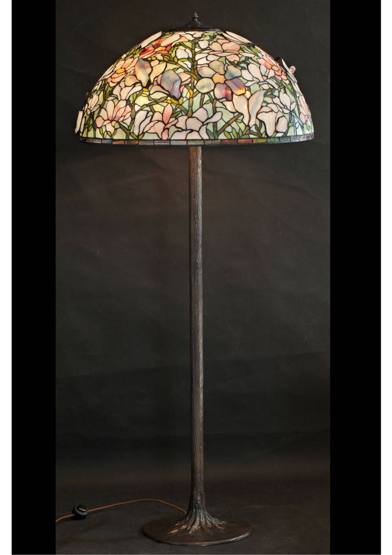 Replica Lamp Lobby Floor Magnolia Entryway Office Bespoke Glass Stained Design