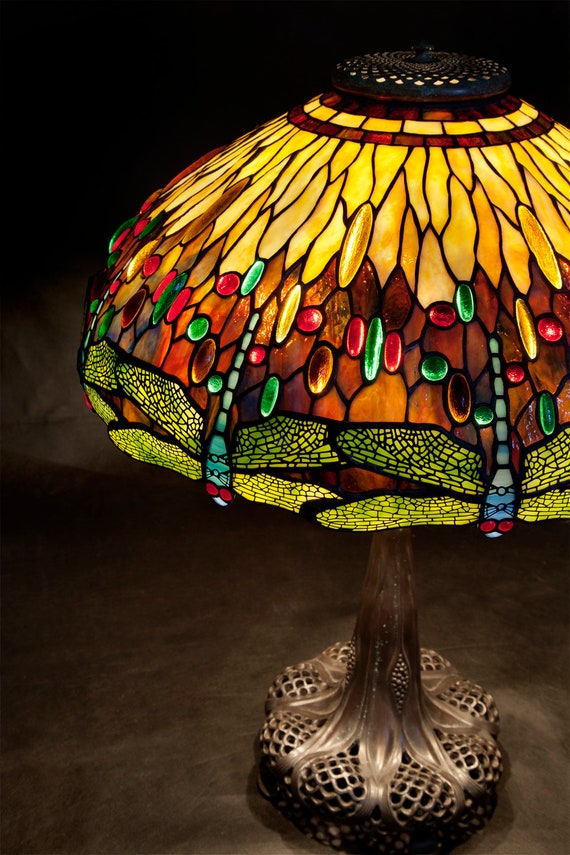 22 Dragonfly Tiffany Lamp Stained Glass Lamp Desk - Etsy