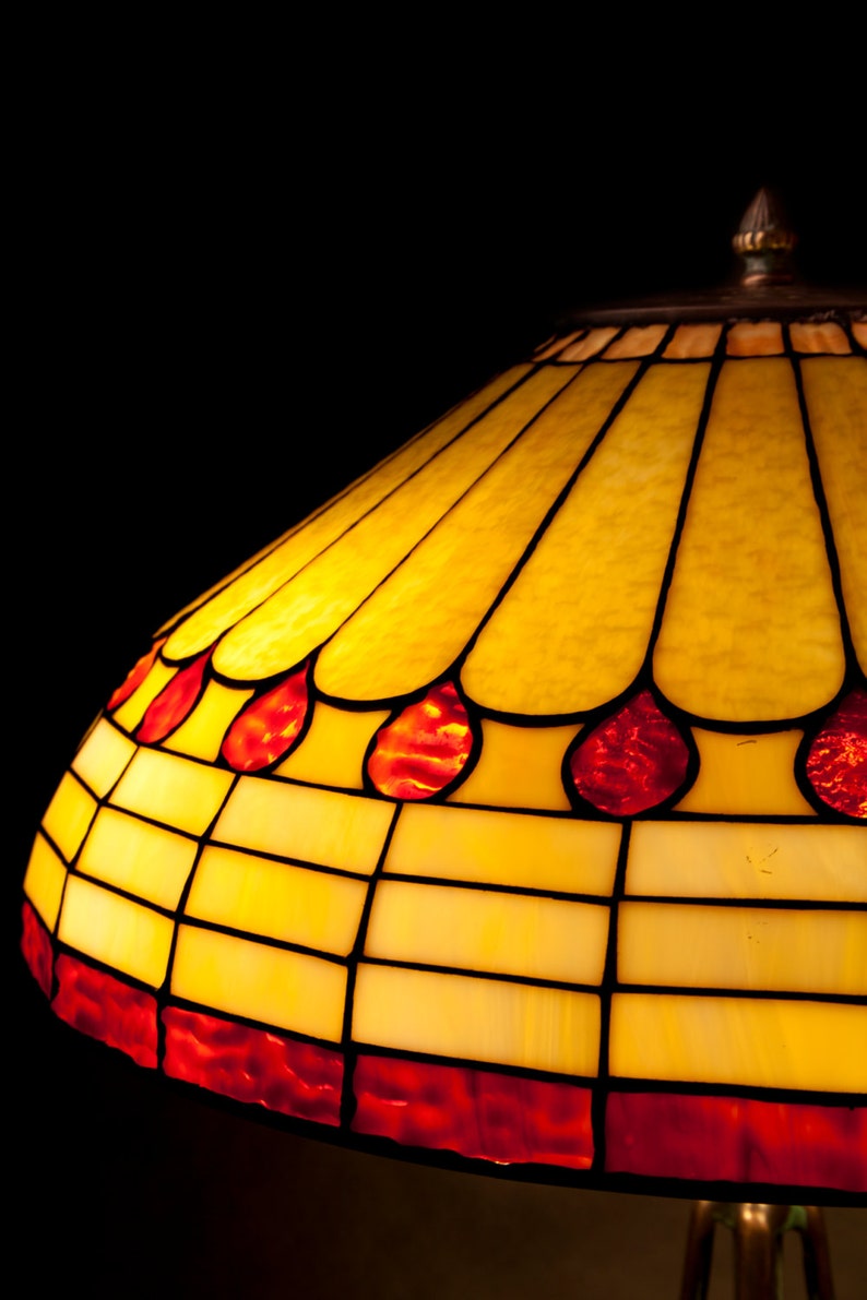 Art Deco Lamp Shade Art Deco Light Stained Glass Table Etsy UK
