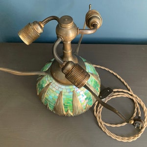 Handmade Mosaic Lamp Base: Arrowroot Urn, Bronze Finish (16") image 2