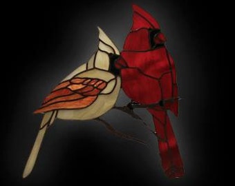 Stained Glass Cardinal, Stained Glass Birds, Ornament, Window Hangings, Wedding Decor,  Cardinal Suncatcher, Stained Glass Cardinal