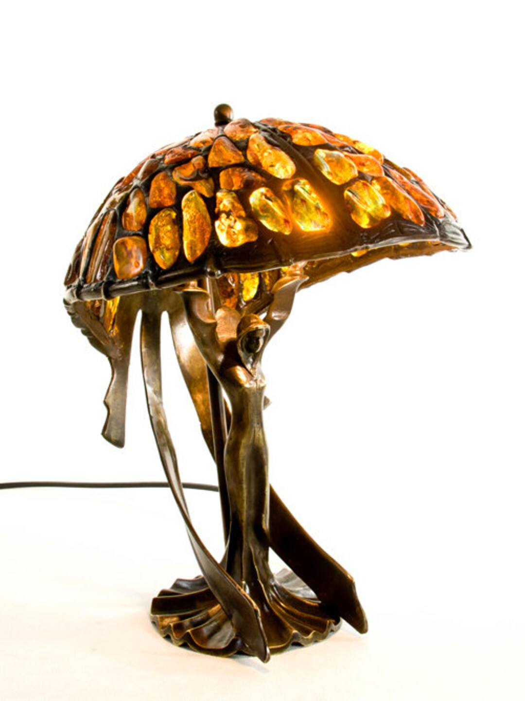 Amber Lamp, Flying Lady Lamp, Baltic Amber, Amber, Lamp, Tiffany Lamp ...