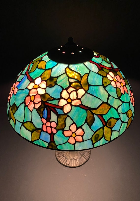 16インチ アップル ブロッサム ティファニー ランプ、ステンド グラス
