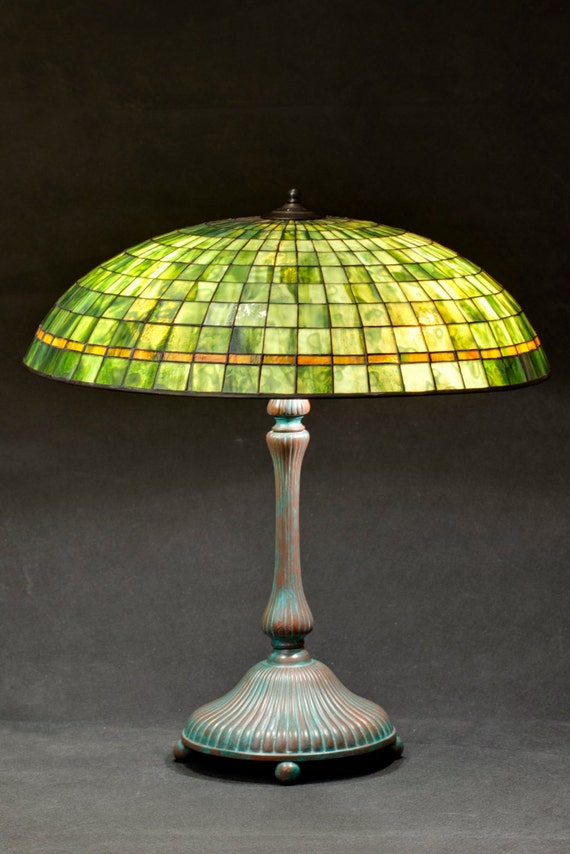 Green Lamp Shade Stained Glass, Green Glass Desk Lamp Shade