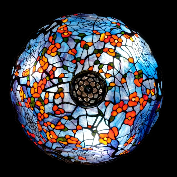 豪華なステンドグラスランプ デスクランプ、ステンドグラスランプ、クモの巣ランプ、ティファニー