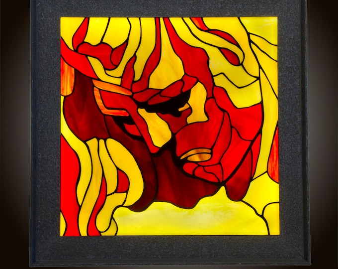 Apollo project, Contemporary Art, Fine Art, Modern stained glass, Fusing, Sculpture, Stained Glass panel, Wall Sconce, Wall Lamp, Glass Art