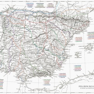 The Vintage Map - Pilgrim Roads in Spain and Portugal