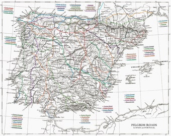 The Vintage Map - Pilgrim Roads in Spain and Portugal
