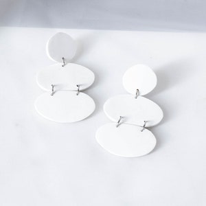 Fo. 2 – Fossil | White Polymer Clay Earrings