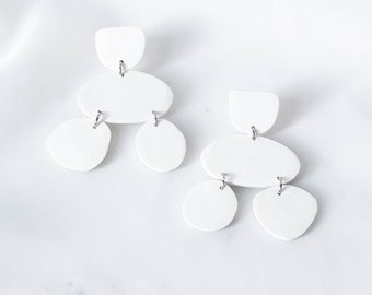 Fo. 4 – Mineral | White Polymer Clay Earrings