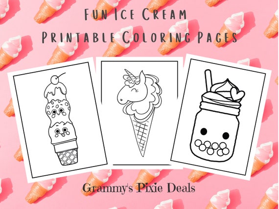 Kawaii Fun Ice Cream Coloring Pages68 Printable Coloring