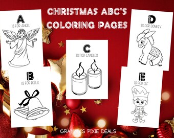 Christmas ABC's Coloring Pages-26 Printable Coloring Pages, Christmas, Holiday, Coloring Pages For Kids