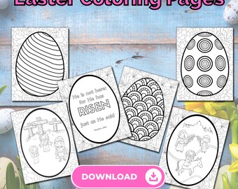 Easter Coloring Pages, Printable Coloring Pages, Easter Holiday, Coloring Pages for Class, Coloring Pages for Kids, Bible Verse, He Is Risen