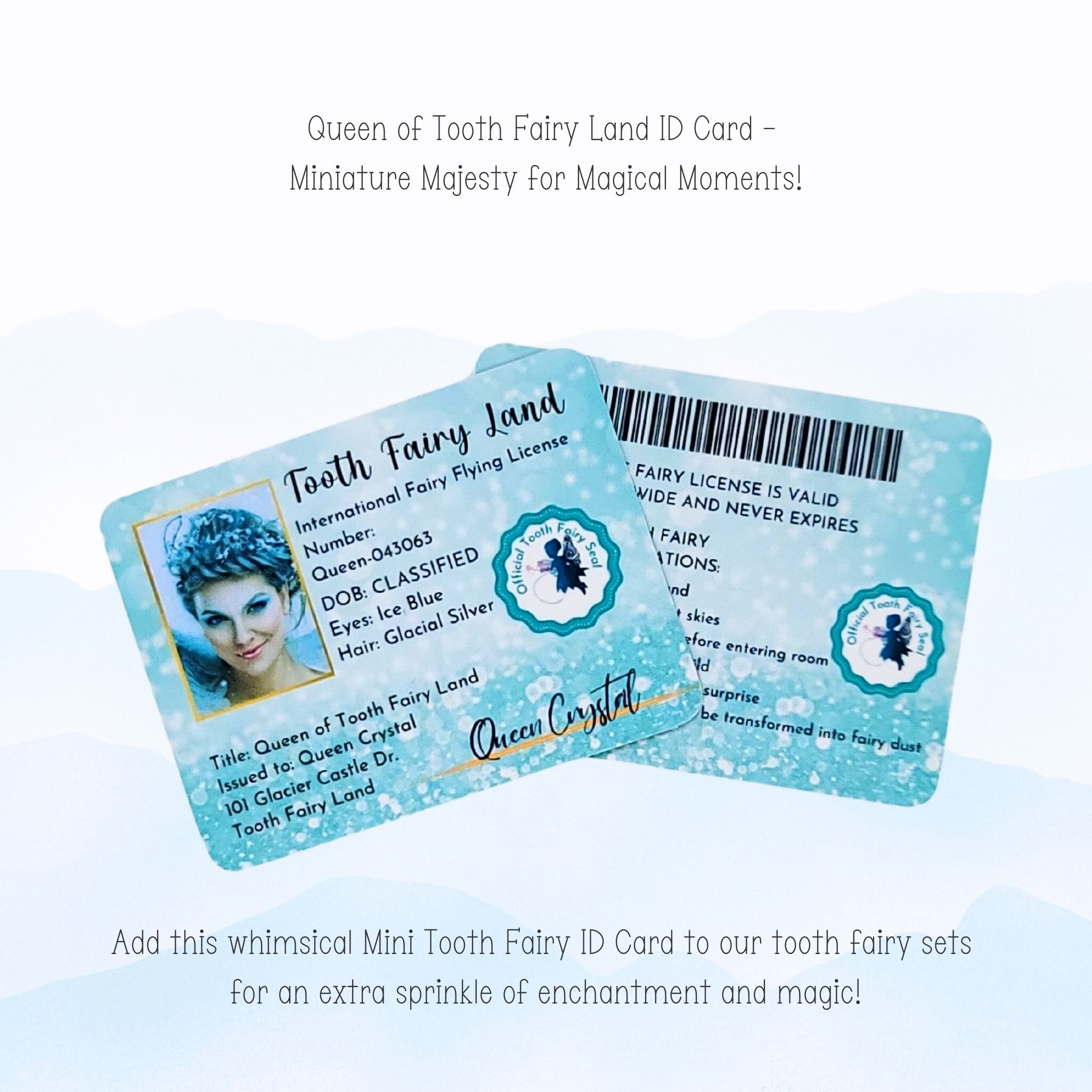 Tooth Queen Mini Tooth Fairy ID Card, Tooth Fairy Queen License, Tiny Lost ID, Cute ...