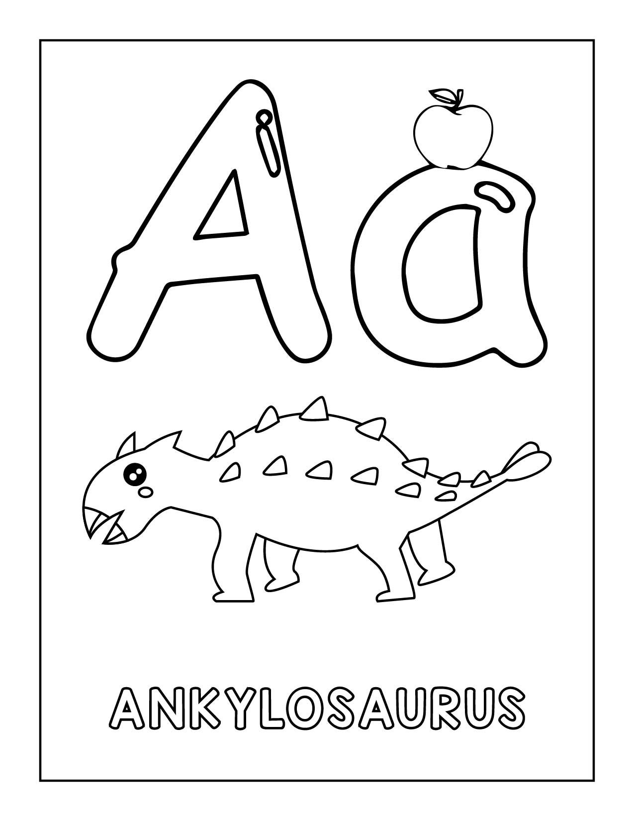 Dinosaur Alphabet Coloring Pages26 Printable Coloring Pages | Etsy