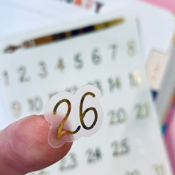 Clear Stickers With Numbers Etsy