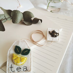 Lemon Tea Bag Bookmark Gift for readers Handmade, Tea lover, Mother's day gift idea, Stocking Stuffers. image 4