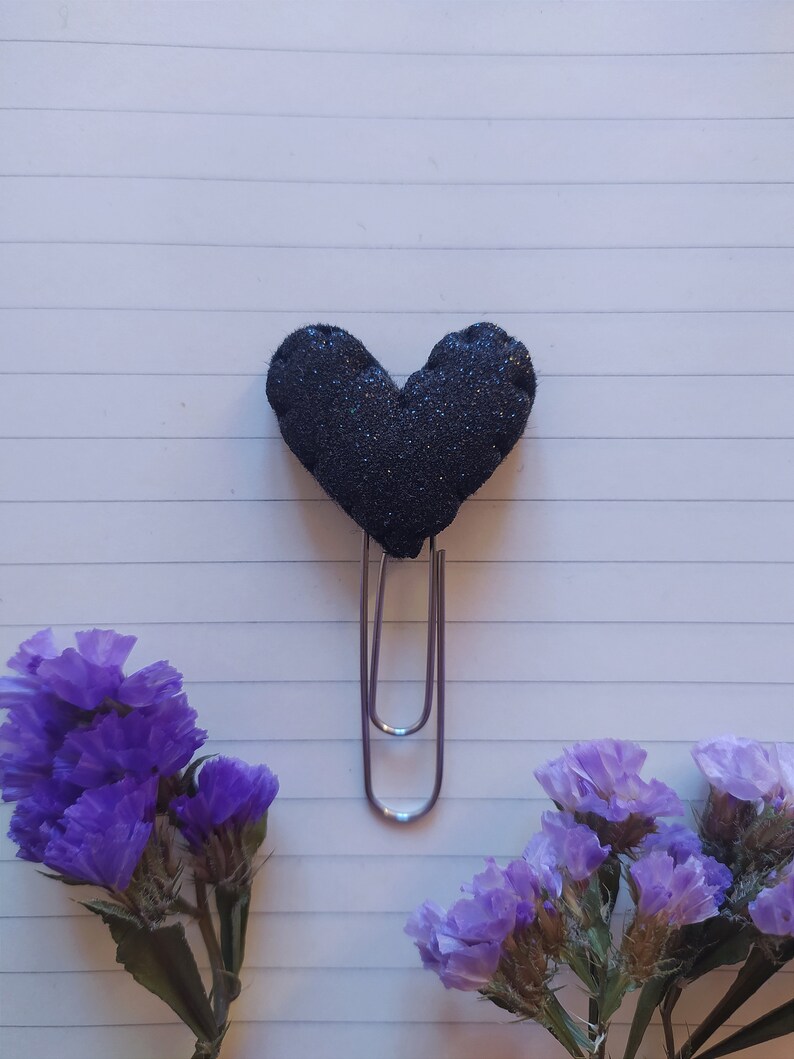 Glitter Heart Clip, Planner Clip, bookmark, Kids Party favor bag, Stationery, Placeholder, Gift for teachers, Stocking Stuffers, Mother's Day image 4