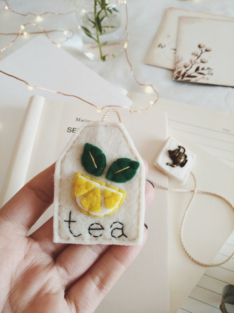 Lemon Tea Bag Bookmark Gift for readers Handmade, Tea lover, Mother's day gift idea, Stocking Stuffers. image 3