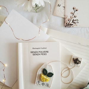Lemon Tea Bag Bookmark Gift for readers Handmade, Tea lover, Mother's day gift idea, Stocking Stuffers. image 2