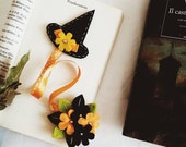 Bookmark with Witch Hat, Halloween, Trick or treat, Party favors, placeholders, stocking stuffers, magician, gift for readers, planner.