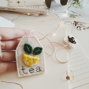 Lemon Tea Bag Bookmark Gift for readers Handmade, Tea lover, Mother's day gift idea, Stocking Stuffers. image 1