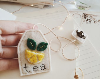 Lemon Tea Bag Bookmark; Gift for readers; Handmade, Tea lover, Mother's day gift idea, Stocking Stuffers.