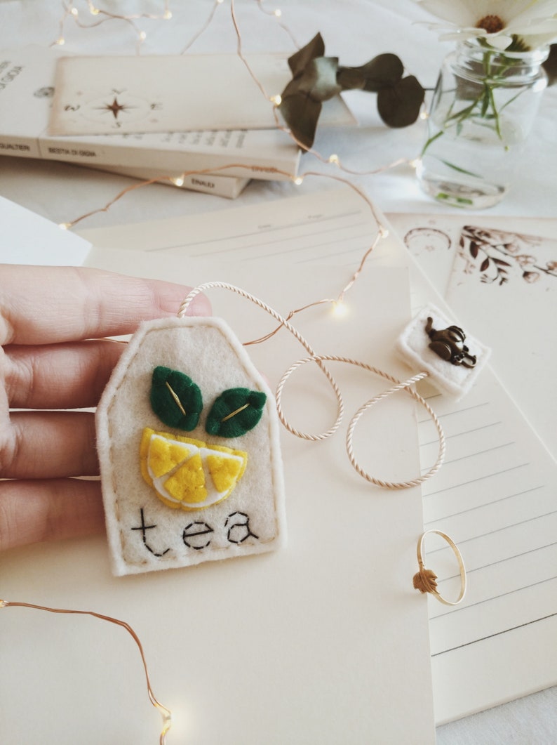 Lemon Tea Bag Bookmark Gift for readers Handmade, Tea lover, Mother's day gift idea, Stocking Stuffers. image 1