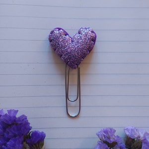 Glitter Heart Clip, Planner Clip, bookmark, Kids Party favor bag, Stationery, Placeholder, Gift for teachers, Stocking Stuffers, Mother's Day image 3