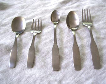Baby and Youth Flatware Set Stainless 5 Pieces Vintage