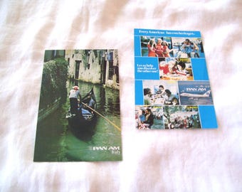 Vintage Pan Am Postcards Heritage and Italy Airline Memorabilia
