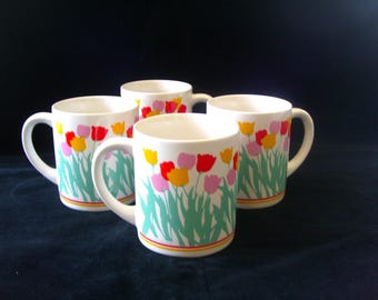 4 Tulip Mugs by Contempo