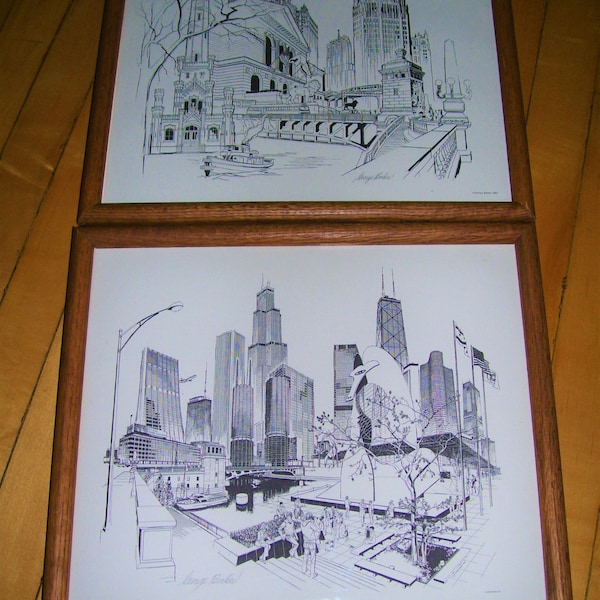 George Becker Prints Chicago Landmarks Chicago Prints Chicago Art Chicago Memorabilia Chicago Art Institute Chicago Picasso 13x15.25 inches